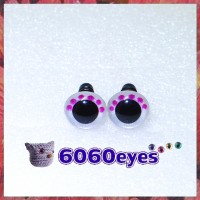 1 Pair Pink and Pearl Dazzled Hand Painted Safety Eyes Plastic eyes